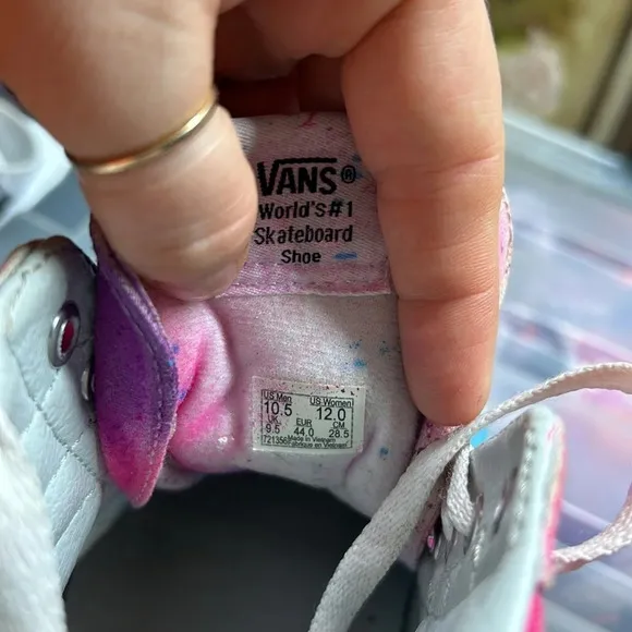 Customized Cotton Candy Splatter Van hightops