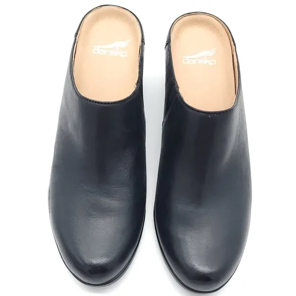 Dansko Carrie Women's Casual Shoes Black Burnished Nubuck Clogs Women's Size 42