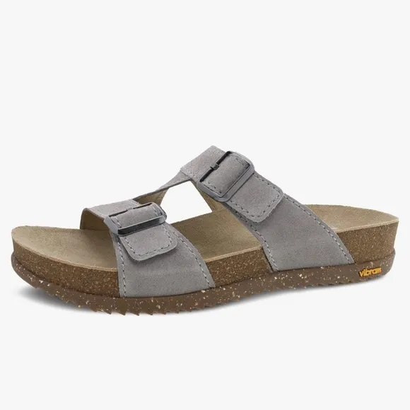 Dansko Dayna: Stone Suede Sandals