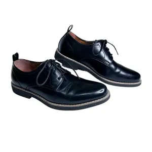 Deer Stags Zander Black Vegan Leather Lace Up Oxford Shoes Boys Size 6M