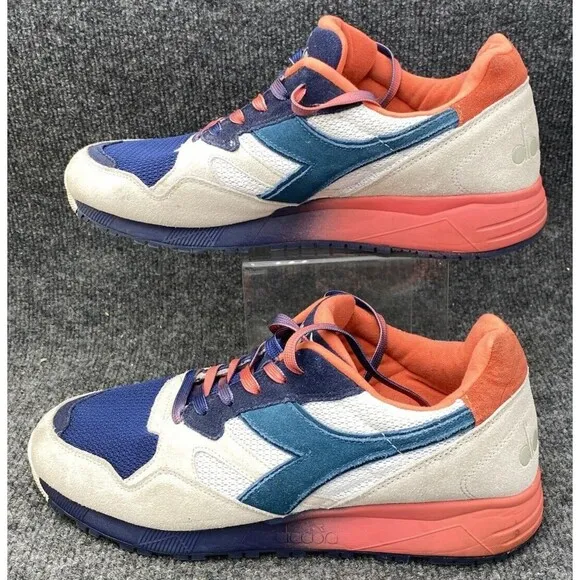 Diadora Shoes Mens Size 10 11N902 Swedish Sunset Sneakers Blue Pink Suede Casual