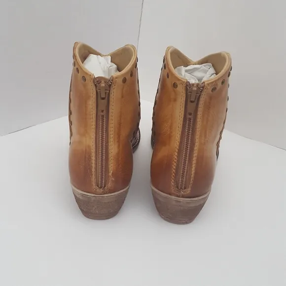 Diba True good sign luggage leather studded leather ankle bootie size 7