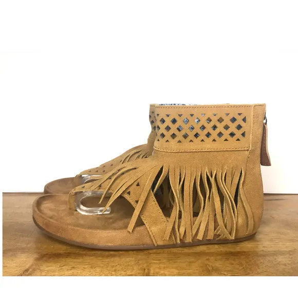 Dingo Heat Wave Camel Leather Mocassin Sandals Womens  8.5