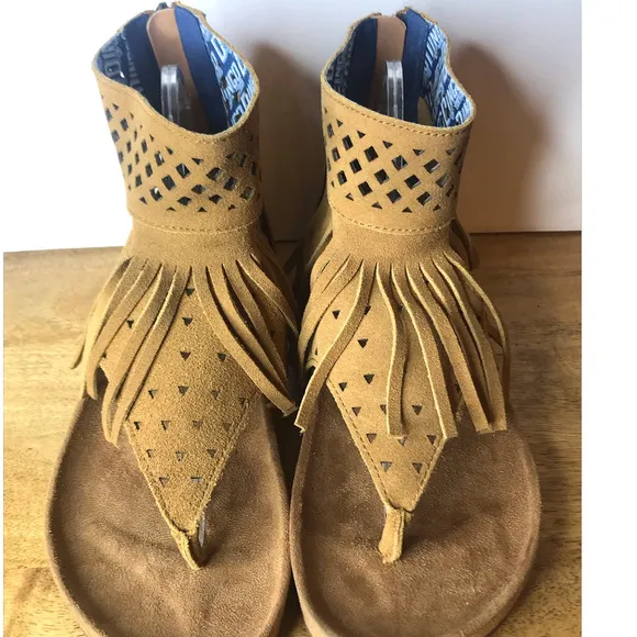 Dingo Heat Wave Camel Leather Mocassin Sandals Womens  8.5
