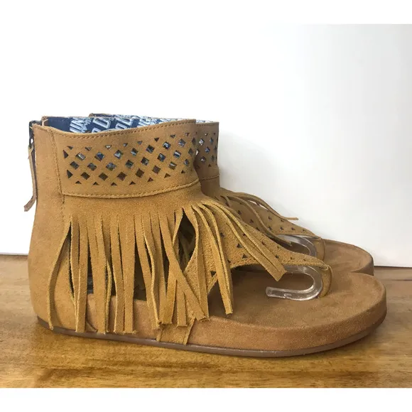 Dingo Heat Wave Camel Leather Mocassin Sandals Womens  8.5