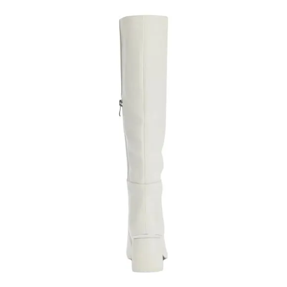 DKNY Women's Cana Block Heel Knee High Dress Boots Soft White Size 10