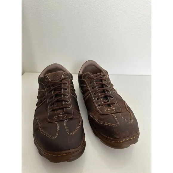 Doc Marten Kurt Vintage Leather Sneakers Low Top Laces Brown Grunge Men's Sz 13
