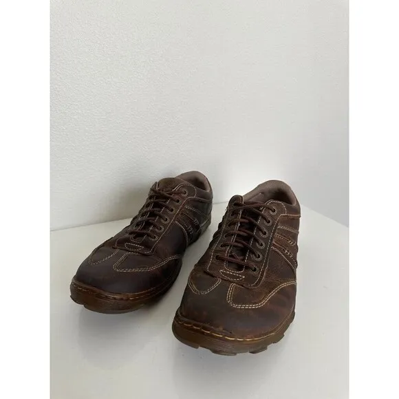 Doc Marten Kurt Vintage Leather Sneakers Low Top Laces Brown Grunge Men's Sz 13