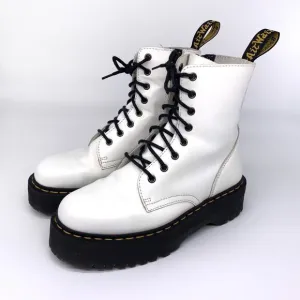 DOC MARTENS Jadon Boot Smooth Leather Platforms White Black 9W