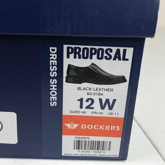 Dockers Proposal Black Leather Dress Shoes Size 12W