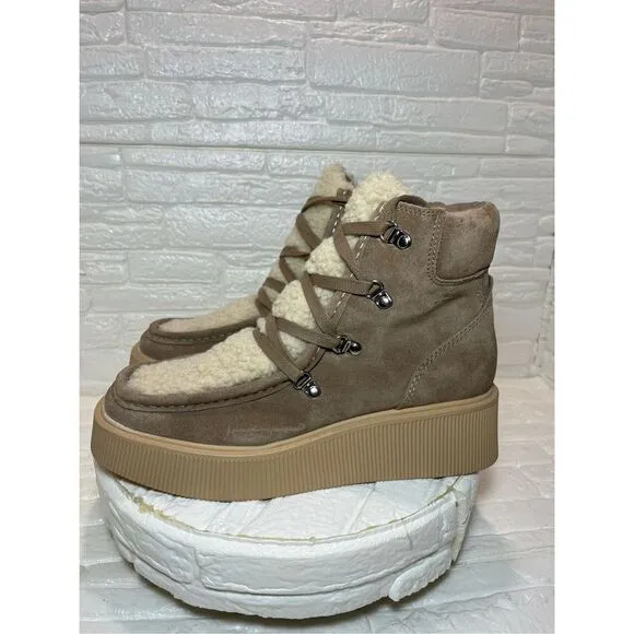 Dolce Vita | NEW Truffle Jasmin Sherpa Faux Suede Platform Ankle Boots Size 7.5