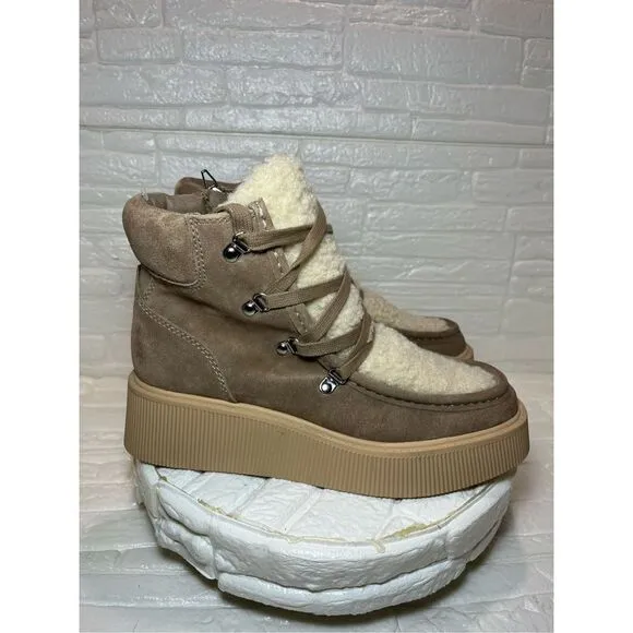Dolce Vita | NEW Truffle Jasmin Sherpa Faux Suede Platform Ankle Boots Size 7.5