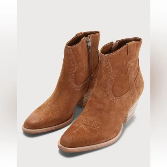 Dolce Vita Silma Brown Suede Leather Ankle Booties size 6