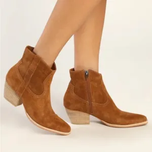 Dolce Vita Silma Brown Suede Leather Ankle Booties size 6
