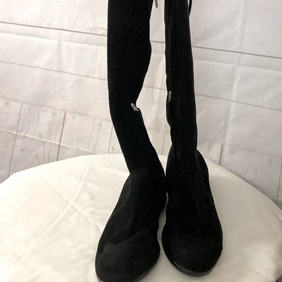 Dolce Vita Size 10 Ansley Black Faux Suede Over The Knee Boots
