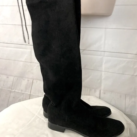 Dolce Vita Size 10 Ansley Black Faux Suede Over The Knee Boots