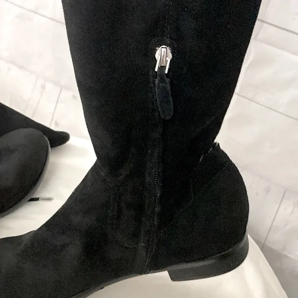 Dolce Vita Size 10 Ansley Black Faux Suede Over The Knee Boots