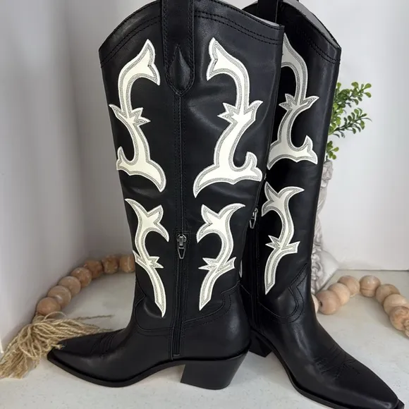 Dolce Vita Womens Black Cowboy, Western Boots Shoes Sz 8