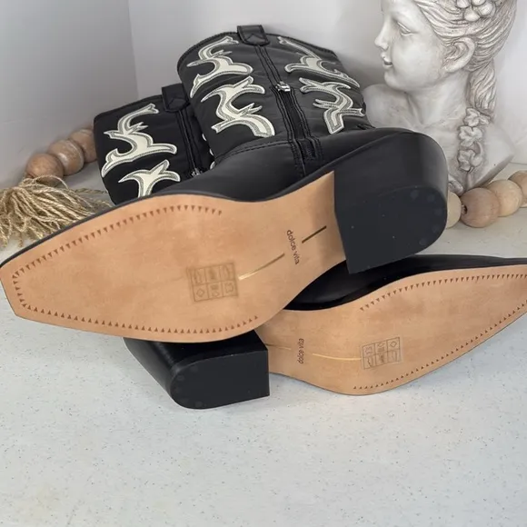 Dolce Vita Womens Black Cowboy, Western Boots Shoes Sz 8