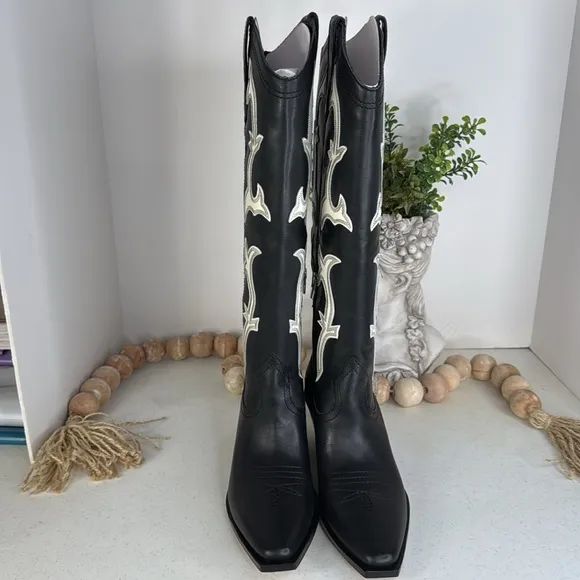 Dolce Vita Womens Black Cowboy, Western Boots Shoes Sz 8