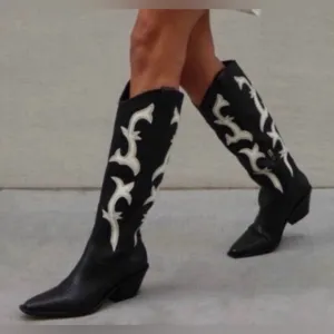 Dolce Vita Womens Black Cowboy, Western Boots Shoes Sz 8