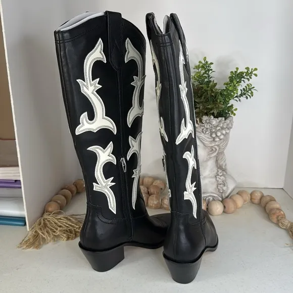 Dolce Vita Womens Black Cowboy, Western Boots Shoes Sz 8