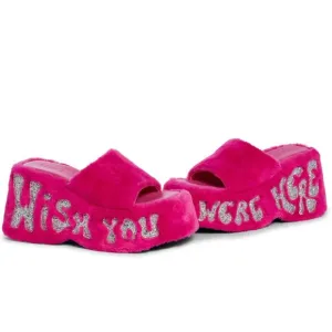 Dolls Kill X Delia's Jetset Jealousy Pink Platform Sandals NWT