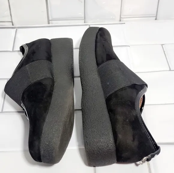 DONALD J PLINER Black Suede Platform Wedge Shoes S