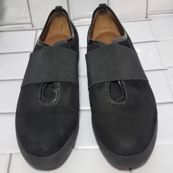 DONALD J PLINER Black Suede Platform Wedge Shoes S