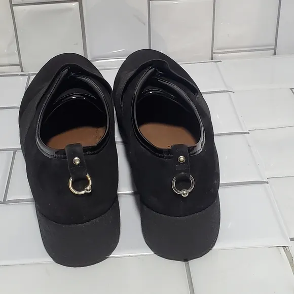 DONALD J PLINER Black Suede Platform Wedge Shoes S