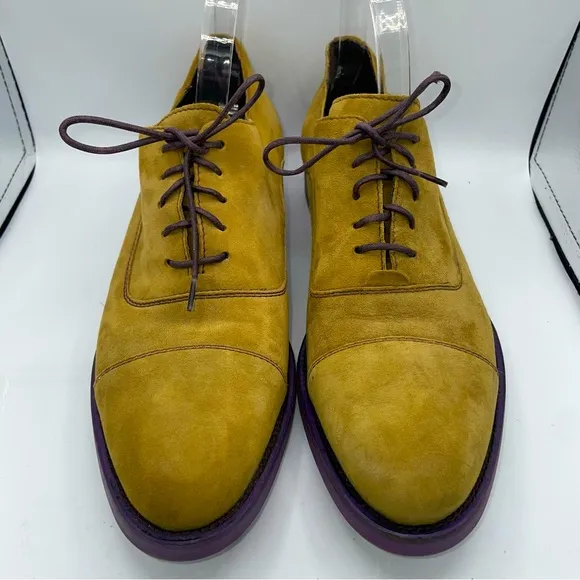 Donald J. Pliner Embe Cap Toe Suede Lace Up Oxford Shoes