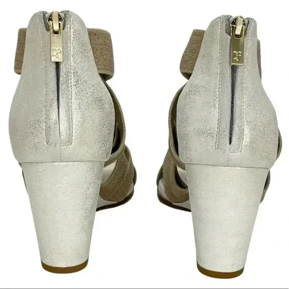 Donald Pliner Lelle Natural Linen Elastic Womens Wedge Sandals Size 11M