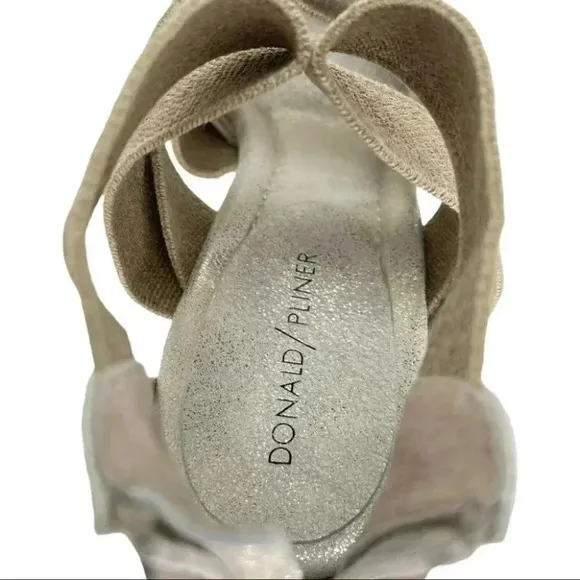 Donald Pliner Lelle Natural Linen Elastic Womens Wedge Sandals Size 11M