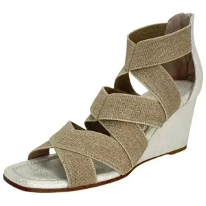 Donald Pliner Lelle Natural Linen Elastic Womens Wedge Sandals Size 11M