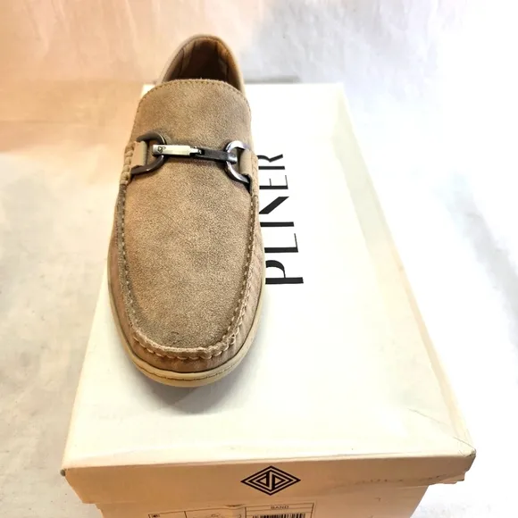 Donald Pliner London Bit Men's Size 7.5 Beige Suede Loafer Shoes New
