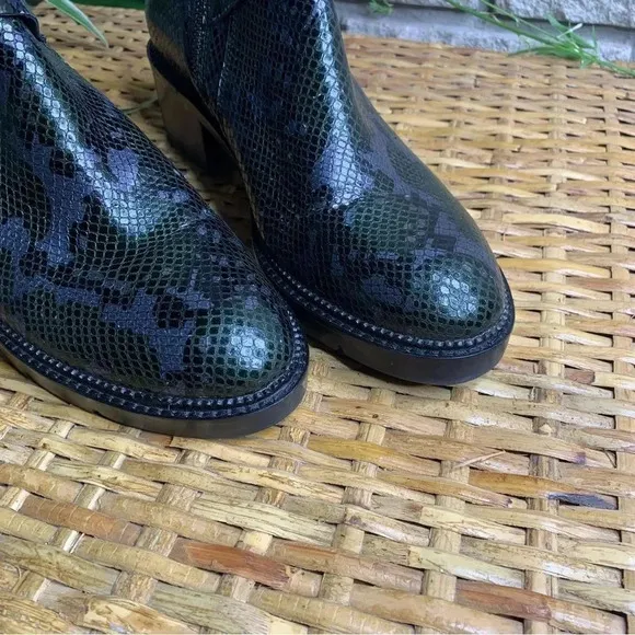 Donald Pliner Combat Boot Snake Skin Print
