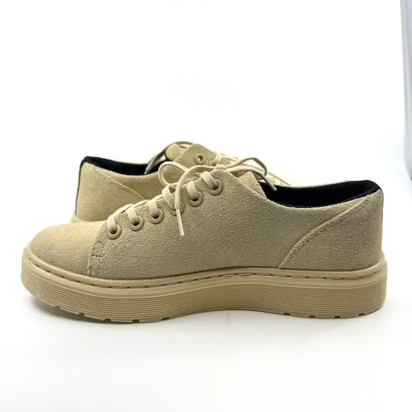 Dr. Doc Martens Dante Mens 6 Women 7 Suede Leather Shoes Pale Olive NWOB