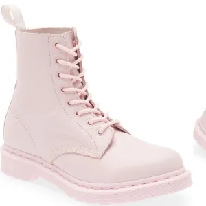 Dr. Martens 1460 Pascal Mono Chalk Pink Virginia Leather Boots