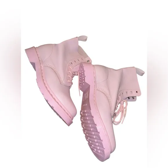 Dr. Martens 1460 Pascal Mono Chalk Pink Virginia Leather Boots