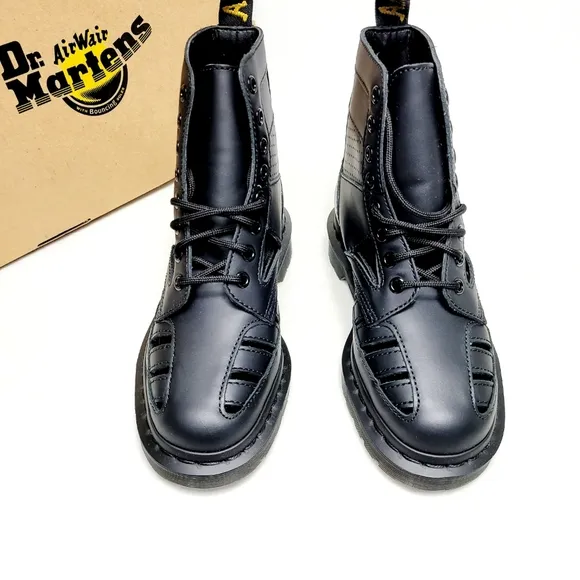 Dr. Martens 1460 Venice Cut Out Black Leather Boots sz 6