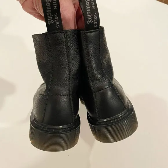 Dr Martens 1460 Pascal Mono Boots Black Leather Size 4 Punk Alternative