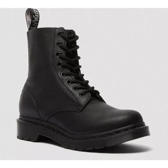 Dr Martens 1460 Pascal Mono Boots Black Leather Size 4 Punk Alternative