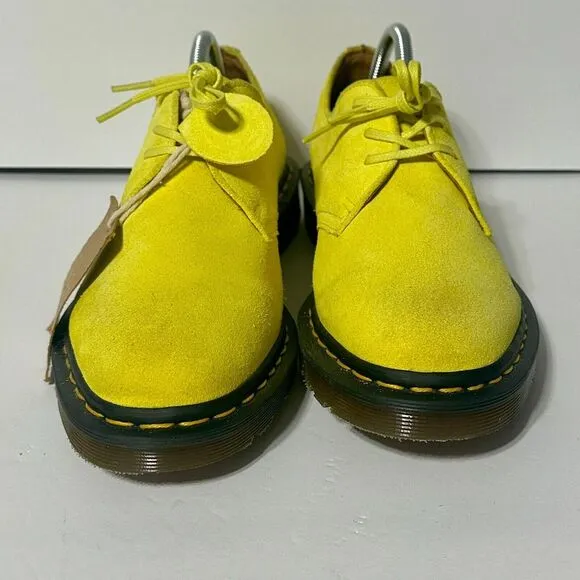 Dr Martens 1461 MADE IN‎ ENGLAND BUCK SUEDE SHOES Yellow Sun Size 7UK 8USM 9USL