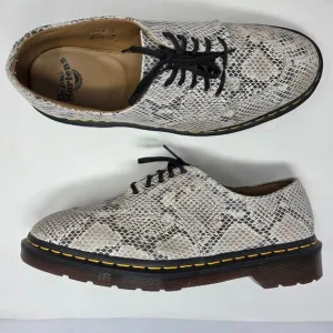 DR MARTENS 2046 SNAKE PYTHON PRINT SUEDE OXFORD SHOES MENS 10 M LADIES 11 M