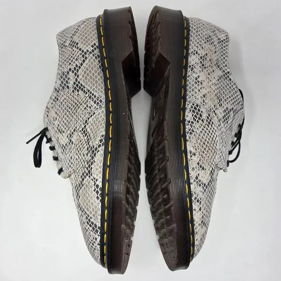 DR MARTENS 2046 SNAKE PYTHON PRINT SUEDE OXFORD SHOES MENS 10 M LADIES 11 M