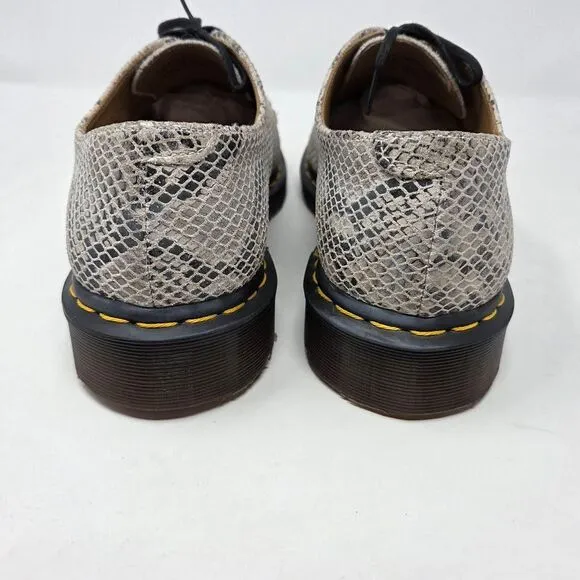 DR MARTENS 2046 SNAKE PYTHON PRINT SUEDE OXFORD SHOES MENS 10 M LADIES 11 M
