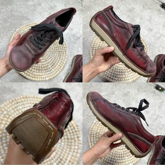 Dr. Martens Airwair Men’s 2B32 Vtg Red Leather Casual Driving Sneakers Shoes 9