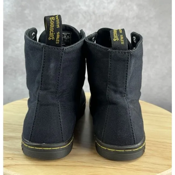 Dr Martens Alfie Men 9 Women 10 Combat Boots Black Canvas Air Wair Ankle