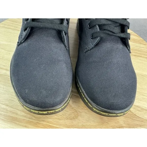 Dr Martens Alfie Men 9 Women 10 Combat Boots Black Canvas Air Wair Ankle