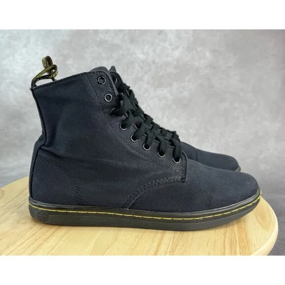 Dr Martens Alfie Men 9 Women 10 Combat Boots Black Canvas Air Wair Ankle
